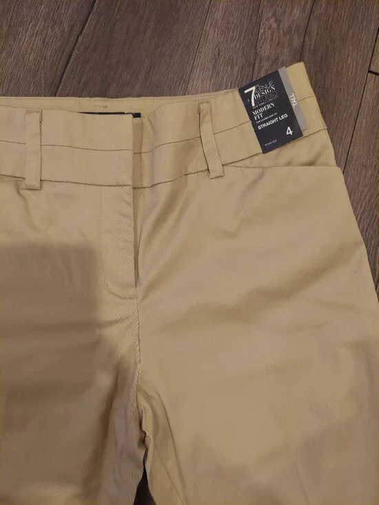 New York & Company 7th Avenue Design Studio Pants Women’s 4 Tall Khaki - Picture 5 of 12